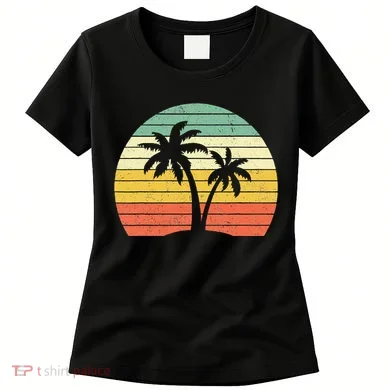 Palm Tree Retro Tropical Beach Women's T-Shirt