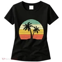Palm Tree Retro Tropical Beach Women's T-Shirt thumb 0