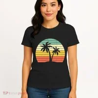 Palm Tree Retro Tropical Beach Women's T-Shirt thumb 4