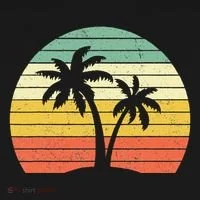 Palm Tree Retro Tropical Beach Women's T-Shirt thumb 6