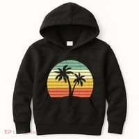 Palm Tree Retro Tropical Beach Kids Hoodie thumb 0