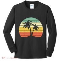 Palm Tree Retro Tropical Beach Kids Long Sleeve Shirt thumb 0