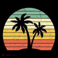 Palm Tree Retro Tropical Beach Kids Long Sleeve Shirt thumb 2
