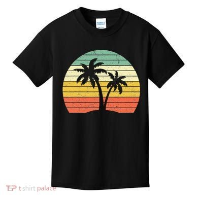 Palm Tree Retro Tropical Beach Kids T-Shirt