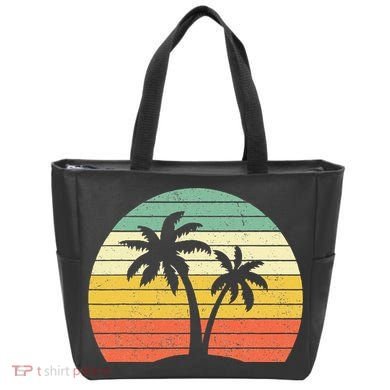 Palm Tree Retro Tropical Beach Tote Bag