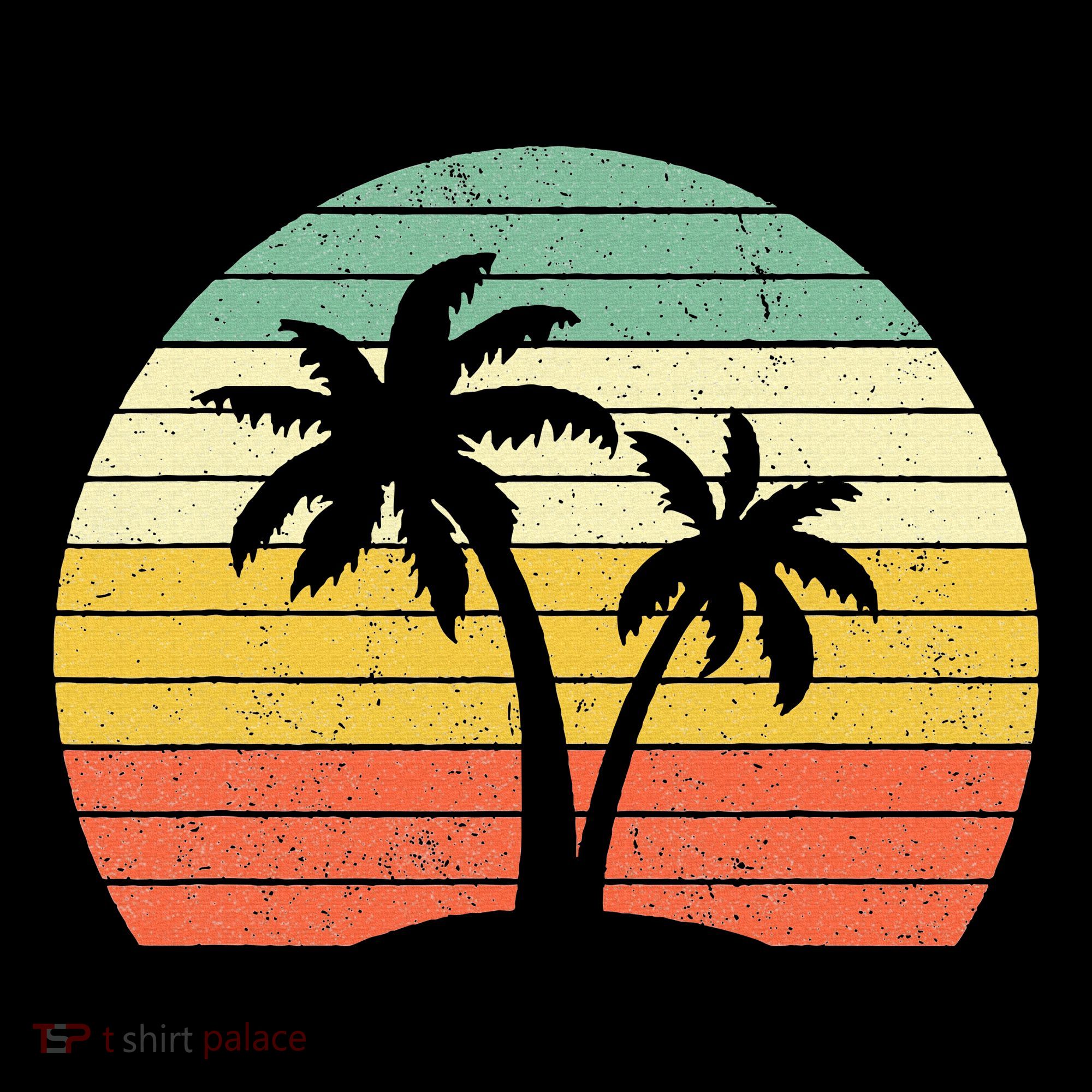 Palm Tree Retro Tropical Beach Tote Bag