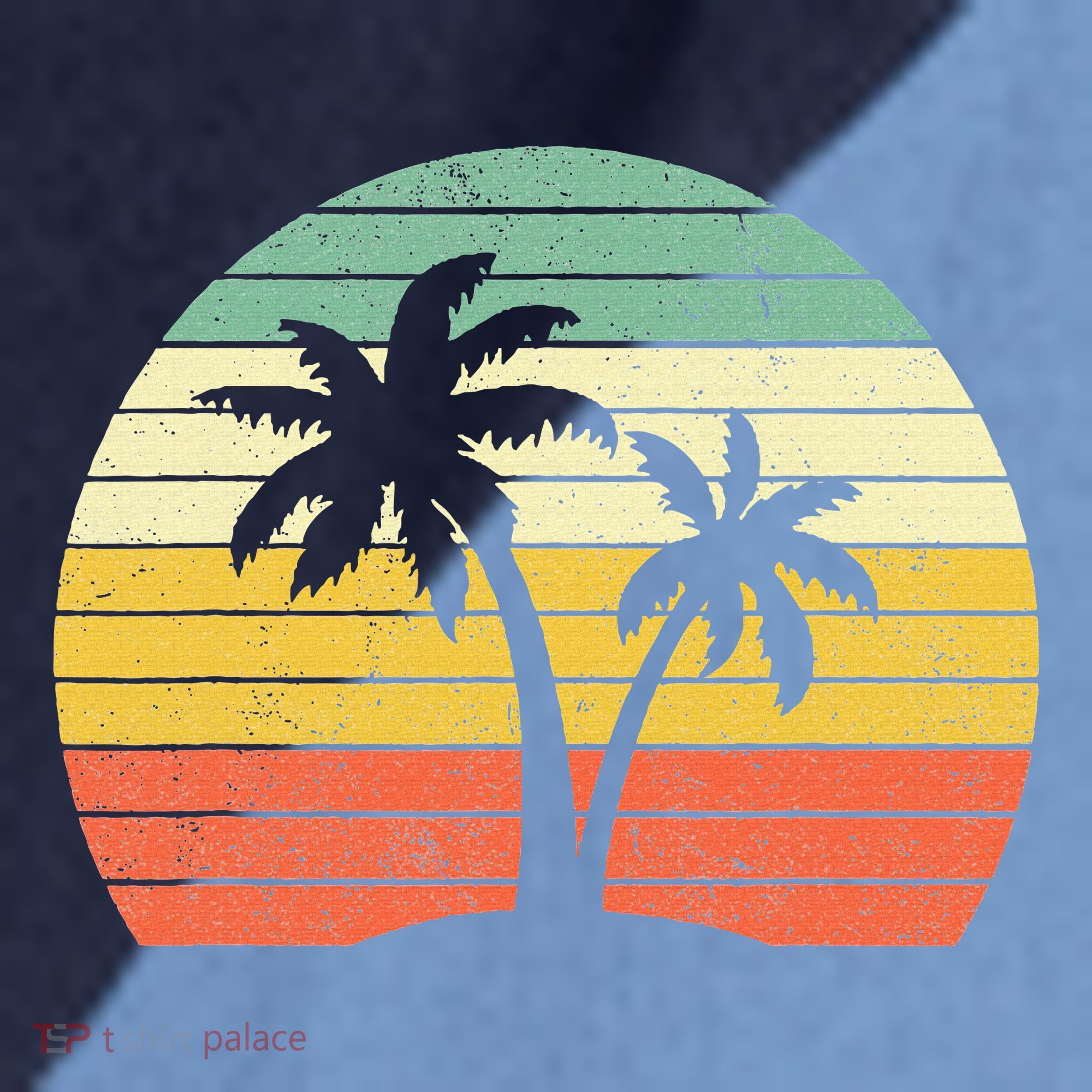 Palm Tree Retro Tropical Beach Raglan Baseball Sleeve Shirt