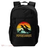 Peperesaurus T Rex Dinosaur Pepere Saurus Family Fathers Day Backpack thumb 0