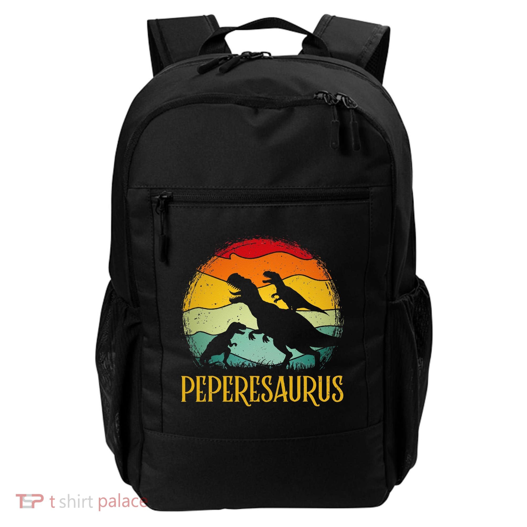 Peperesaurus T Rex Dinosaur Pepere Saurus Family Fathers Day Backpack