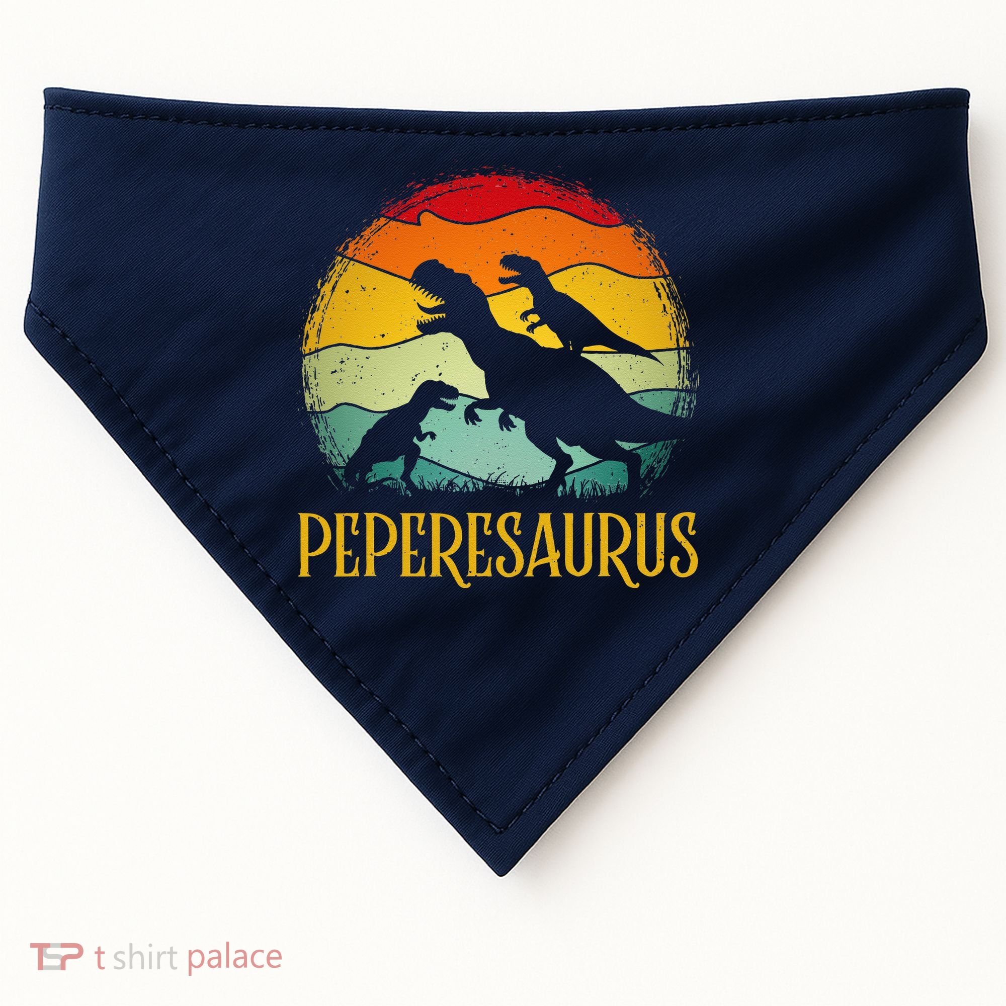 Peperesaurus T Rex Dinosaur Pepere Saurus Family Fathers Day USA-Made Doggie Bandana