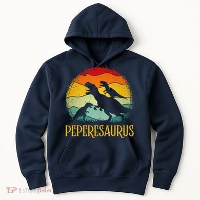 Peperesaurus T Rex Dinosaur Pepere Saurus Family Fathers Day Hoodie