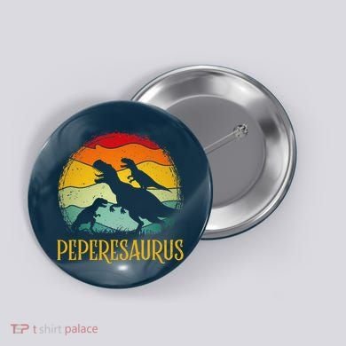 Peperesaurus T Rex Dinosaur Pepere Saurus Family Fathers Day Button