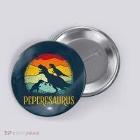 Peperesaurus T Rex Dinosaur Pepere Saurus Family Fathers Day Button thumb 0