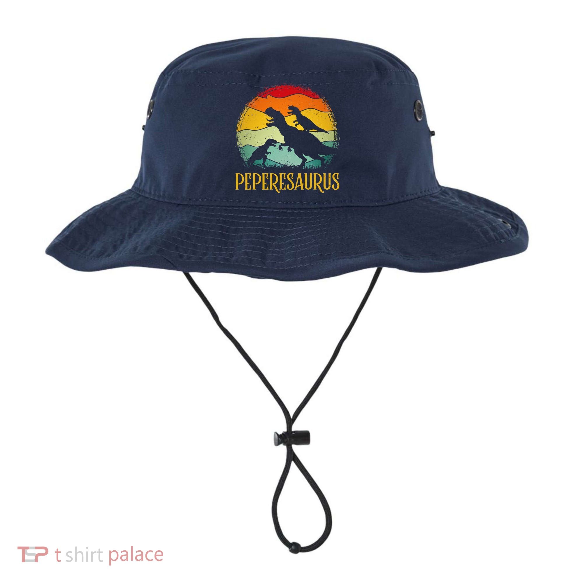 Peperesaurus T Rex Dinosaur Pepere Saurus Family Fathers Day Bucket Hat