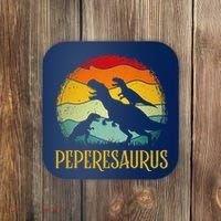 Peperesaurus T Rex Dinosaur Pepere Saurus Family Fathers Day Coaster thumb 0