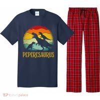 Peperesaurus T Rex Dinosaur Pepere Saurus Family Fathers Day Pajama Set thumb 0
