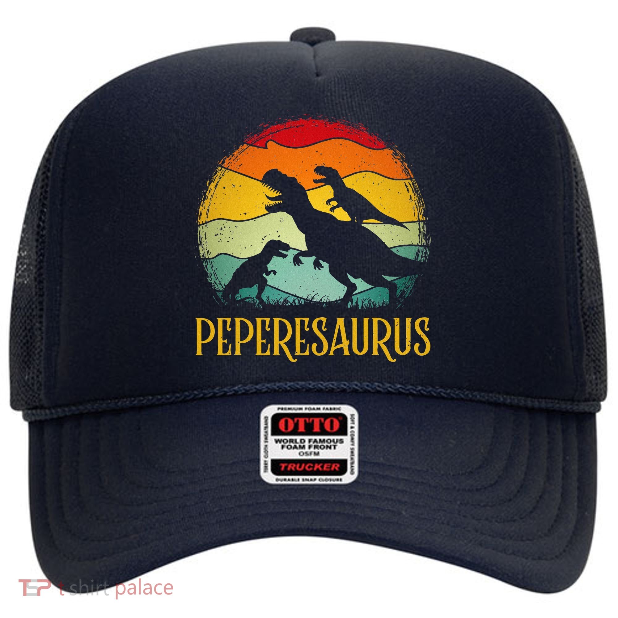 Peperesaurus T Rex Dinosaur Pepere Saurus Family Fathers Day Hat