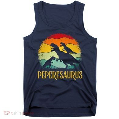 Peperesaurus T Rex Dinosaur Pepere Saurus Family Fathers Day Tank Top