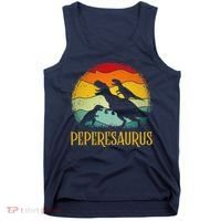 Peperesaurus T Rex Dinosaur Pepere Saurus Family Fathers Day Tank Top thumb 0