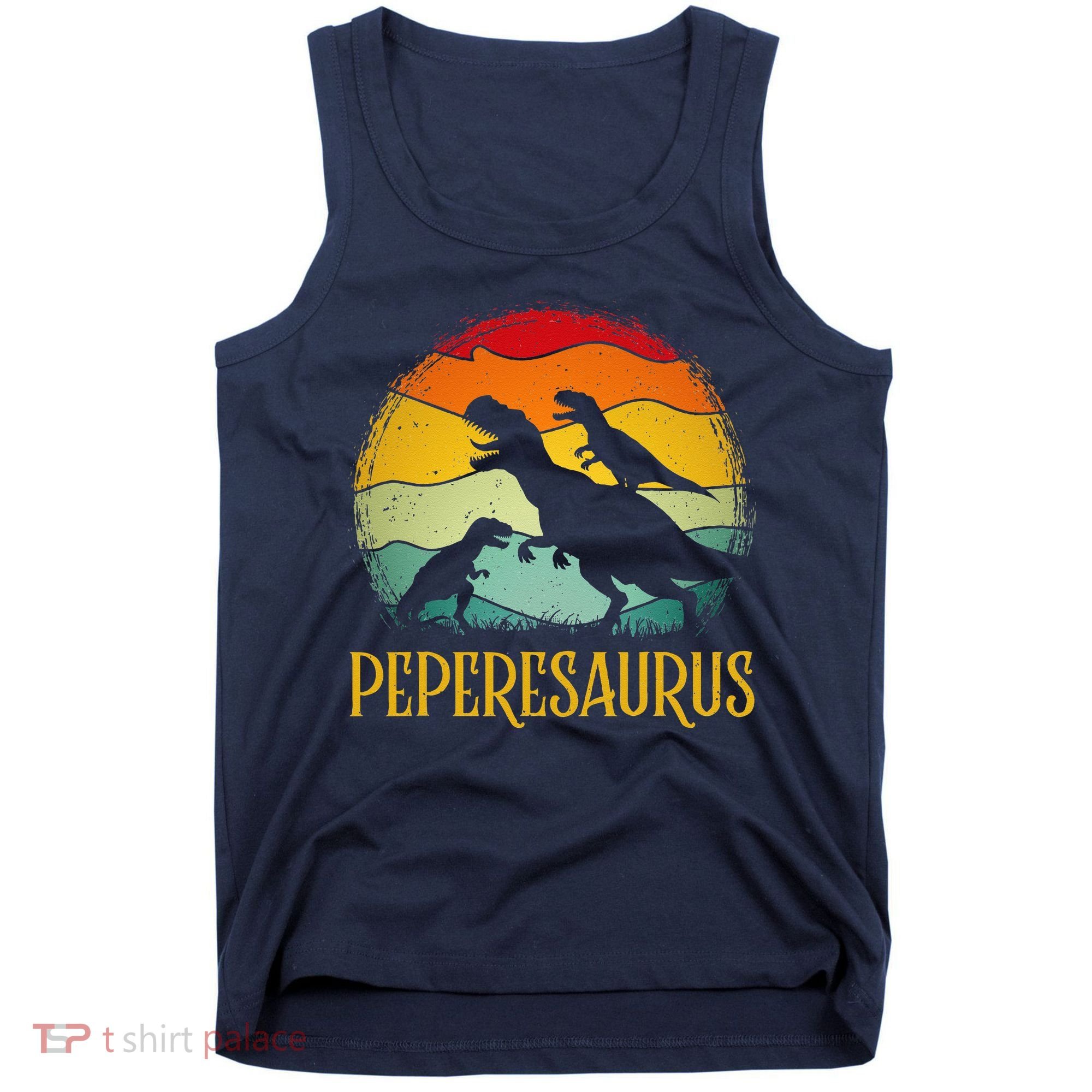 Peperesaurus T Rex Dinosaur Pepere Saurus Family Fathers Day Tank Top