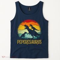 Peperesaurus T Rex Dinosaur Pepere Saurus Family Fathers Day Tank Top thumb 2