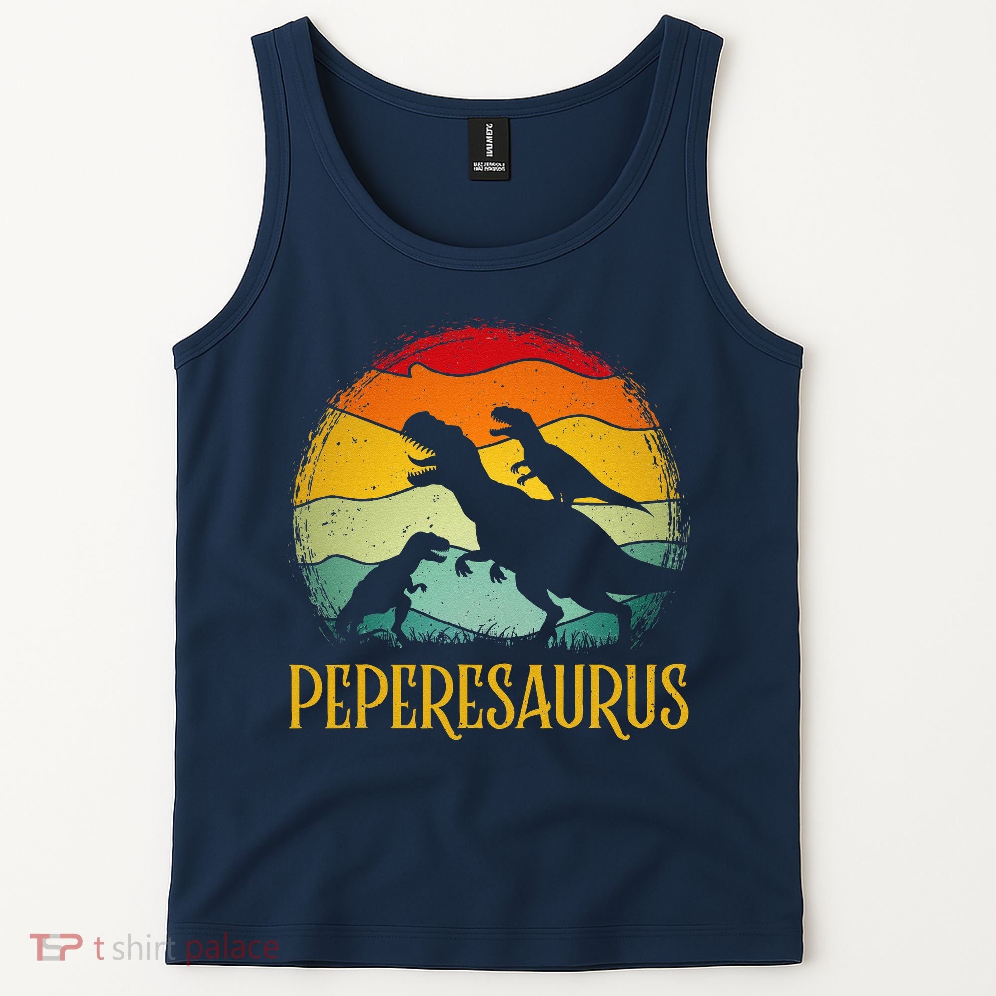Peperesaurus T Rex Dinosaur Pepere Saurus Family Fathers Day Tank Top