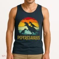 Peperesaurus T Rex Dinosaur Pepere Saurus Family Fathers Day Tank Top thumb 3