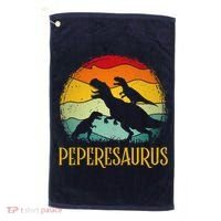 Peperesaurus T Rex Dinosaur Pepere Saurus Family Fathers Day Golf Towel thumb 0