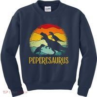 Peperesaurus T Rex Dinosaur Pepere Saurus Family Fathers Day Kids Sweatshirt thumb 0