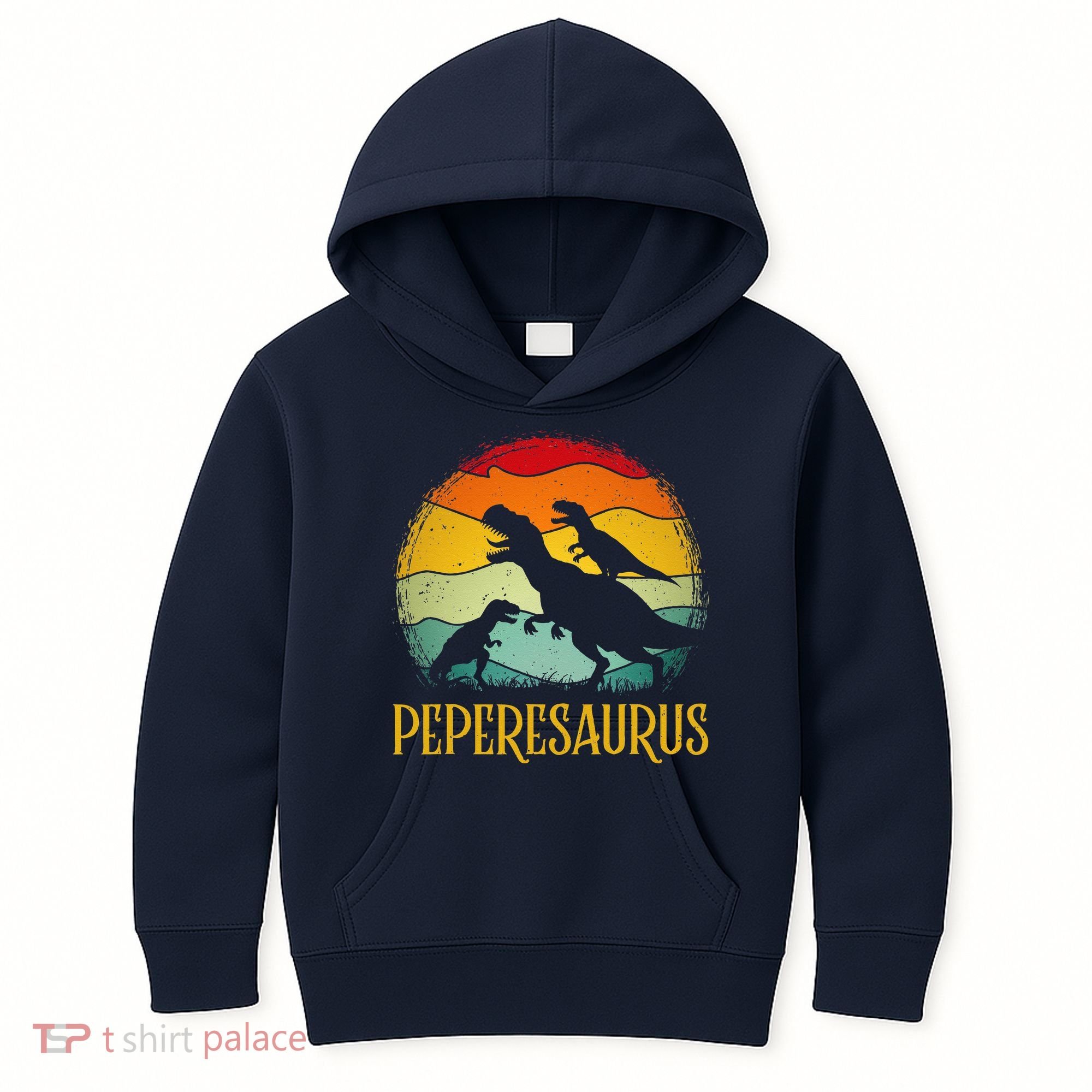 Peperesaurus T Rex Dinosaur Pepere Saurus Family Fathers Day Kids Hoodie
