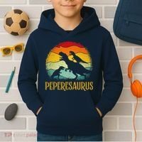 Peperesaurus T Rex Dinosaur Pepere Saurus Family Fathers Day Kids Hoodie thumb 2