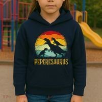 Peperesaurus T Rex Dinosaur Pepere Saurus Family Fathers Day Kids Hoodie thumb 3