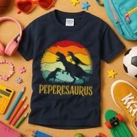 Peperesaurus T Rex Dinosaur Pepere Saurus Family Fathers Day Kids T-Shirt thumb 3