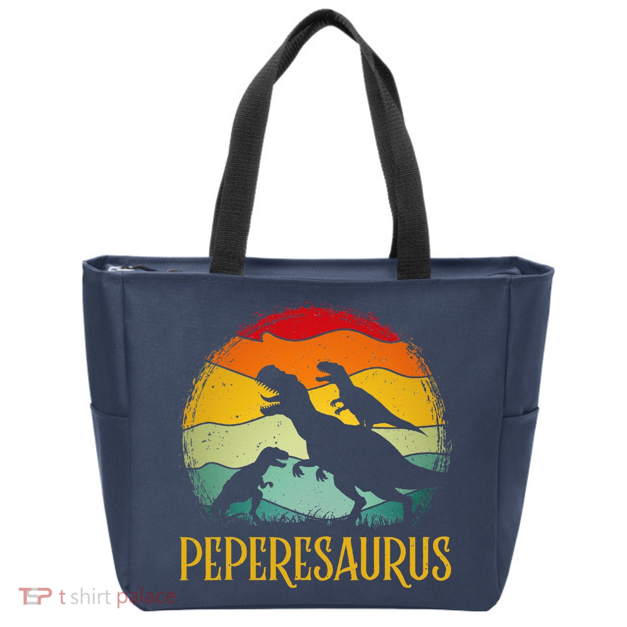 Peperesaurus T Rex Dinosaur Pepere Saurus Family Fathers Day Tote Bag