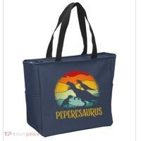Peperesaurus T Rex Dinosaur Pepere Saurus Family Fathers Day Tote Bag thumb 2