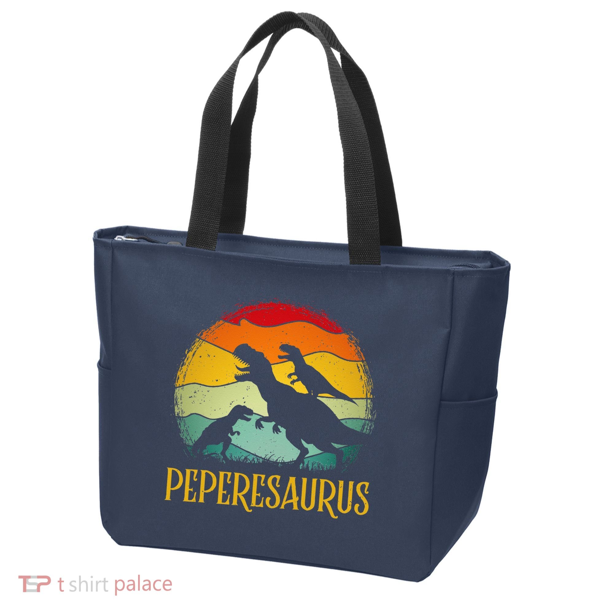Peperesaurus T Rex Dinosaur Pepere Saurus Family Fathers Day Tote Bag