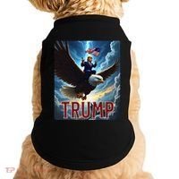 President Trump Riding An Eagle. Patriotic Political Doggie Tank thumb 0