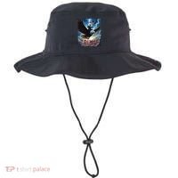 President Trump Riding An Eagle. Patriotic Political Bucket Hat thumb 0