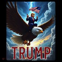 President Trump Riding An Eagle. Patriotic Political Coffee Mug thumb 5