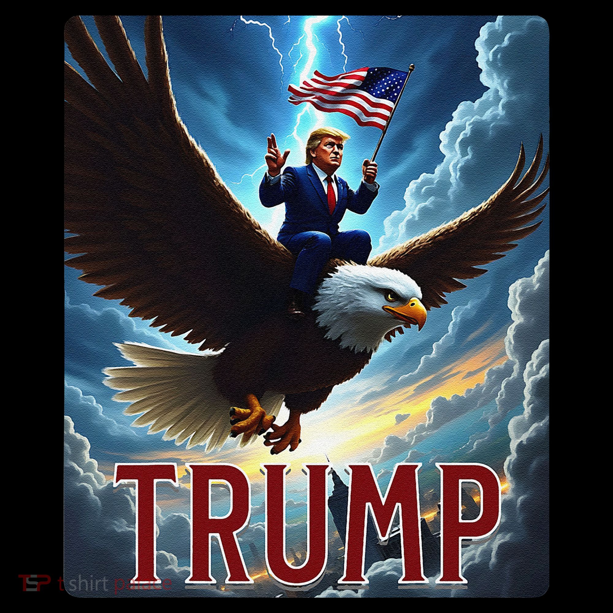President Trump Riding An Eagle. Patriotic Political Coffee Mug