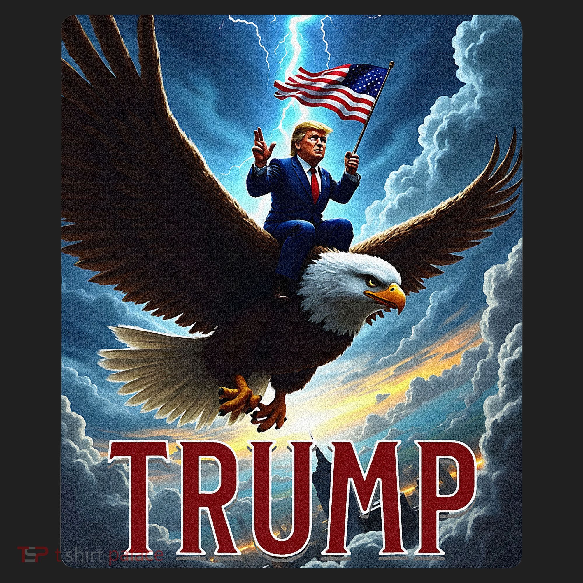 President Trump Riding An Eagle. Patriotic Political Beanie