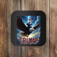 President Trump Riding An Eagle. Patriotic Political Coaster thumb 0