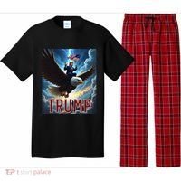 President Trump Riding An Eagle. Patriotic Political Pajama Set thumb 0