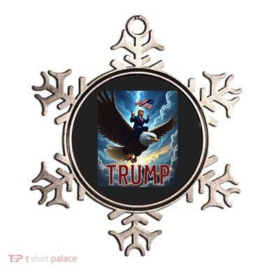 President Trump Riding An Eagle. Patriotic Political Ornament