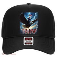President Trump Riding An Eagle. Patriotic Political Hat thumb 0