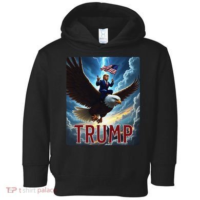 President Trump Riding An Eagle. Patriotic Political Toddler Hoodie
