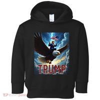 President Trump Riding An Eagle. Patriotic Political Toddler Hoodie thumb 0