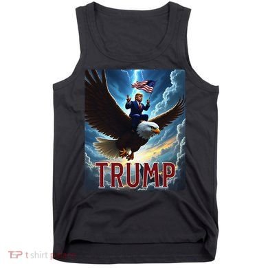 President Trump Riding An Eagle. Patriotic Political Tank Top