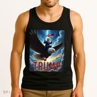 President Trump Riding An Eagle. Patriotic Political Tank Top thumb 3