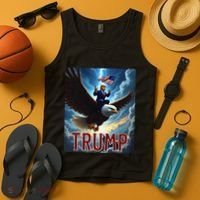 President Trump Riding An Eagle. Patriotic Political Tank Top thumb 4